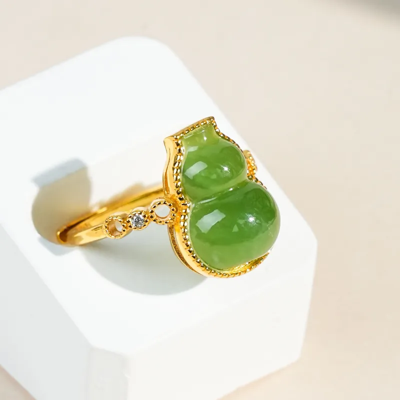 CUIYOUSHIJIA Hetian Jade Rings Jasper Women's-5