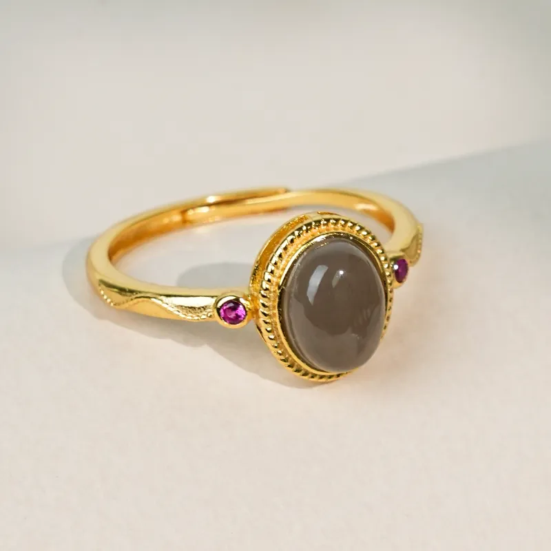 CUIYOUSHIJIA Hetian Jade Rings Smoky Purple Women's-6
