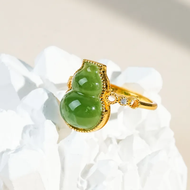 CUIYOUSHIJIA Hetian Jade Rings Jasper Women's-4