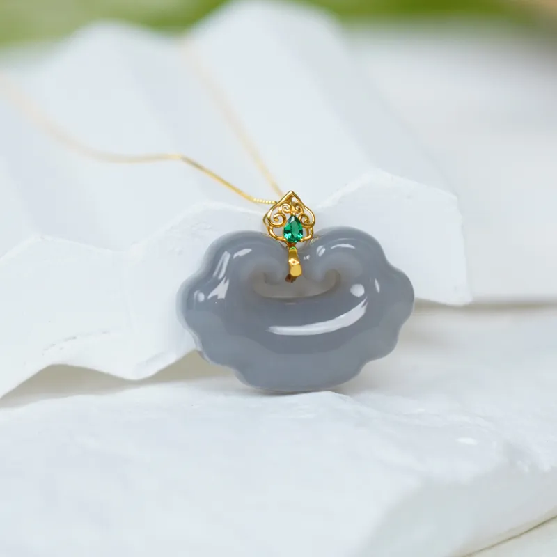 CUIYOUSHIJIA Hetian Jade Pendant, Comes With Gold Plated S925 Sterling Silver Chain Smoky Purple Women's-4