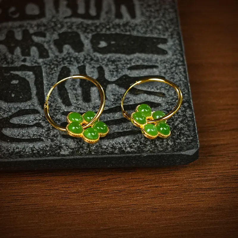 CUIYOUSHIJIA Earrings Jasper Women's-3