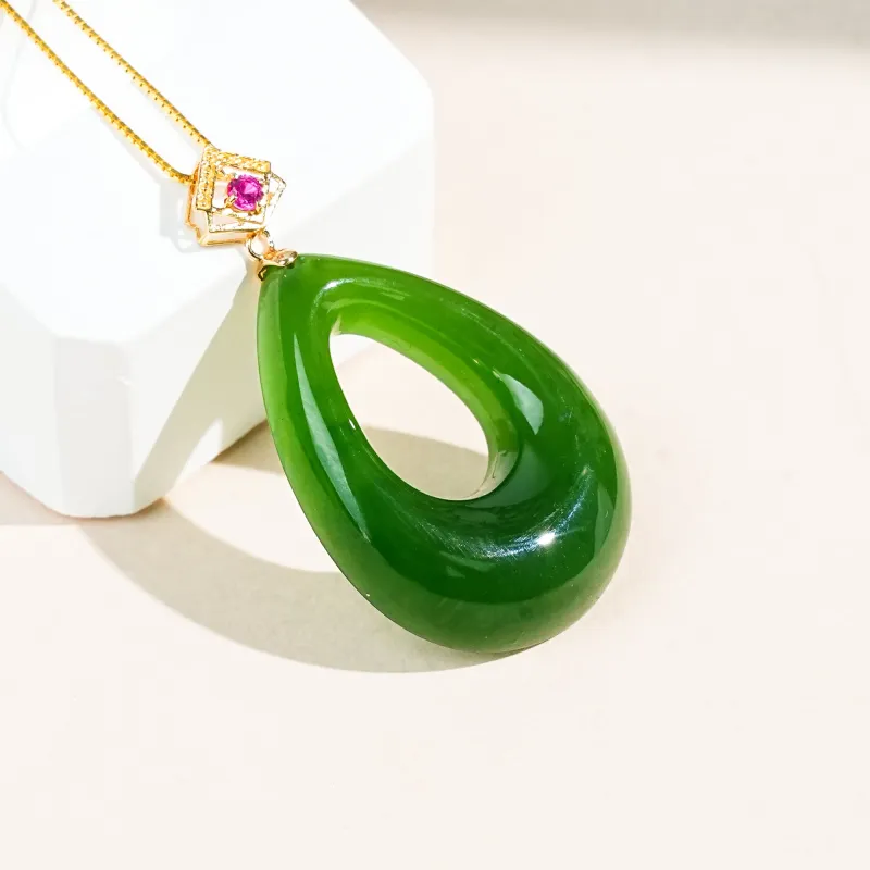 CUIYOUSHIJIA Hetian Jade Pendants Jasper Women's-1