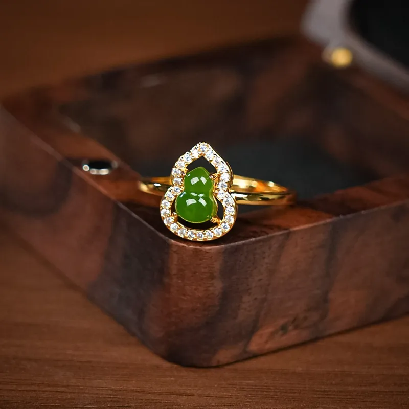 CUIYOUSHIJIA Hetian Jade Rings Jasper Women's-3