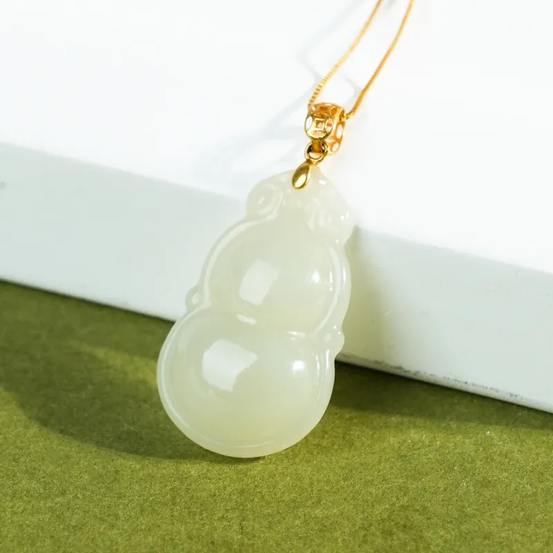 CUIYOUSHIJIA Hetian Jade Pendants Pale Greenish White Jade Women's-3