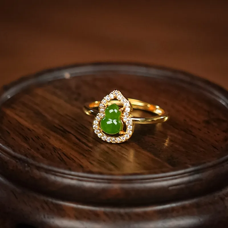CUIYOUSHIJIA Hetian Jade Rings Jasper Women's-1