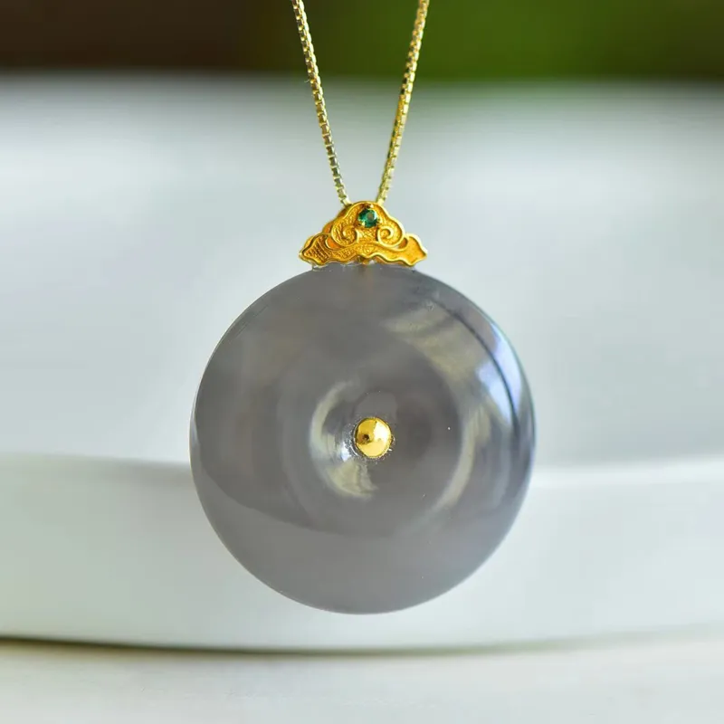 CUIYOUSHIJIA Hetian Jade Pendants Smoky Purple Women's-4