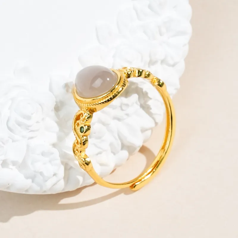 CUIYOUSHIJIA Hetian Jade Rings Smoky Purple Women's-1