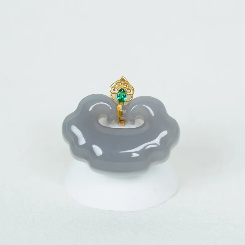 CUIYOUSHIJIA Hetian Jade Pendant, Comes With Gold Plated S925 Sterling Silver Chain Smoky Purple Women's-1