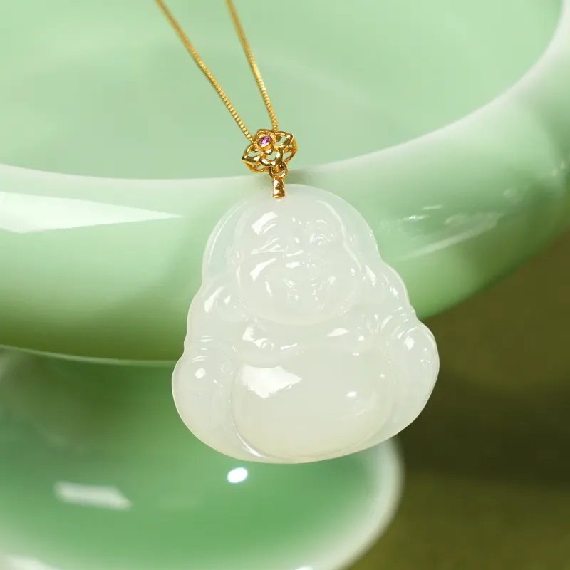 CUIYOUSHIJIA Hetian Jade Pendants White Jade Unisex-5