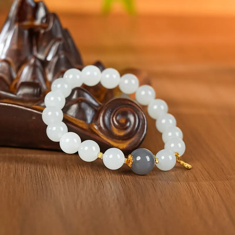 CUIYOUSHIJIA Hetian Jade Bracelets White Jade Women's-1