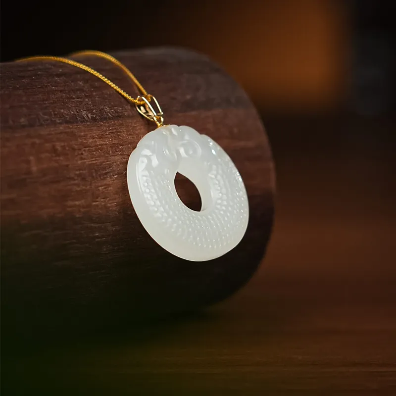 CUIYOUSHIJIA Hetian Jade Pendants White Jade Unisex-2