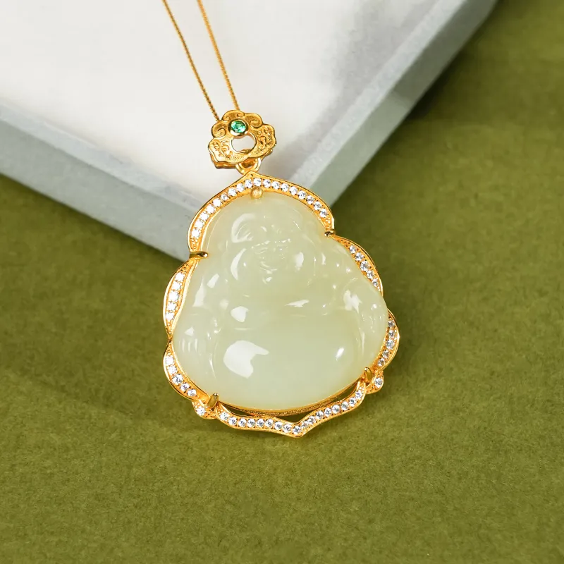 CUIYOUSHIJIA Hetian Jade Pendants Yellow Jade Unisex-1