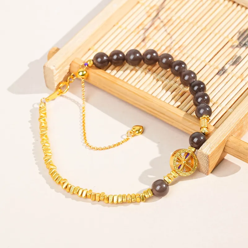 CUIYOUSHIJIA Hetian Jade Bracelets Smoky Purple Women's-5