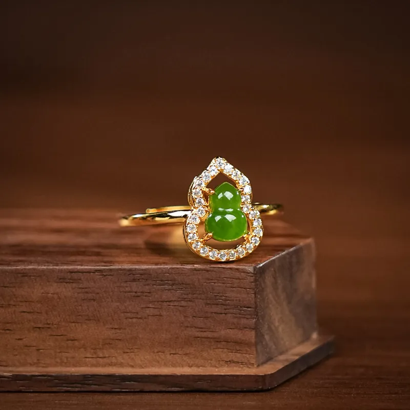 CUIYOUSHIJIA Hetian Jade Rings Jasper Women's-5