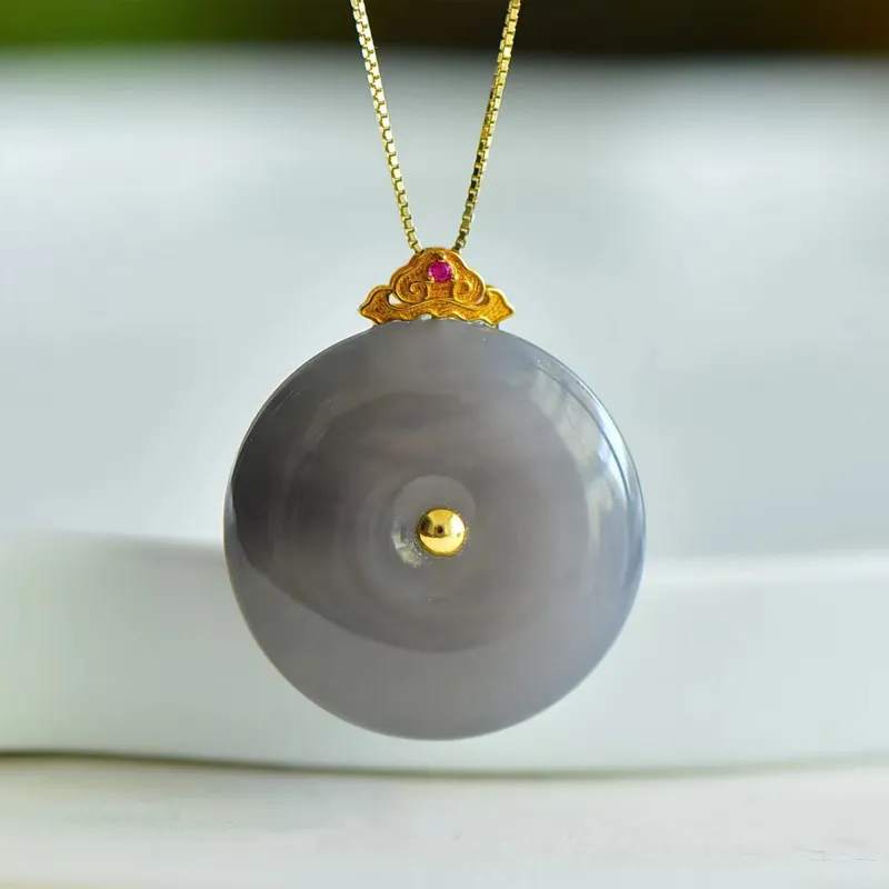 CUIYOUSHIJIA Hetian Jade Pendants Smoky Purple Women's-5