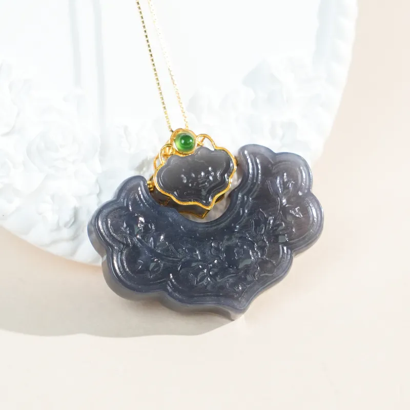 CUIYOUSHIJIA Hetian Jade Smoky Purple Women's-1