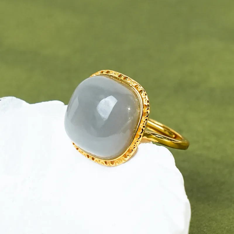 CUIYOUSHIJIA Hetian Jade Rings Smoky Purple Women's-1