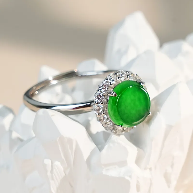 CUIYOUSHIJIA Ice Type Jadeite Rings Women's-4