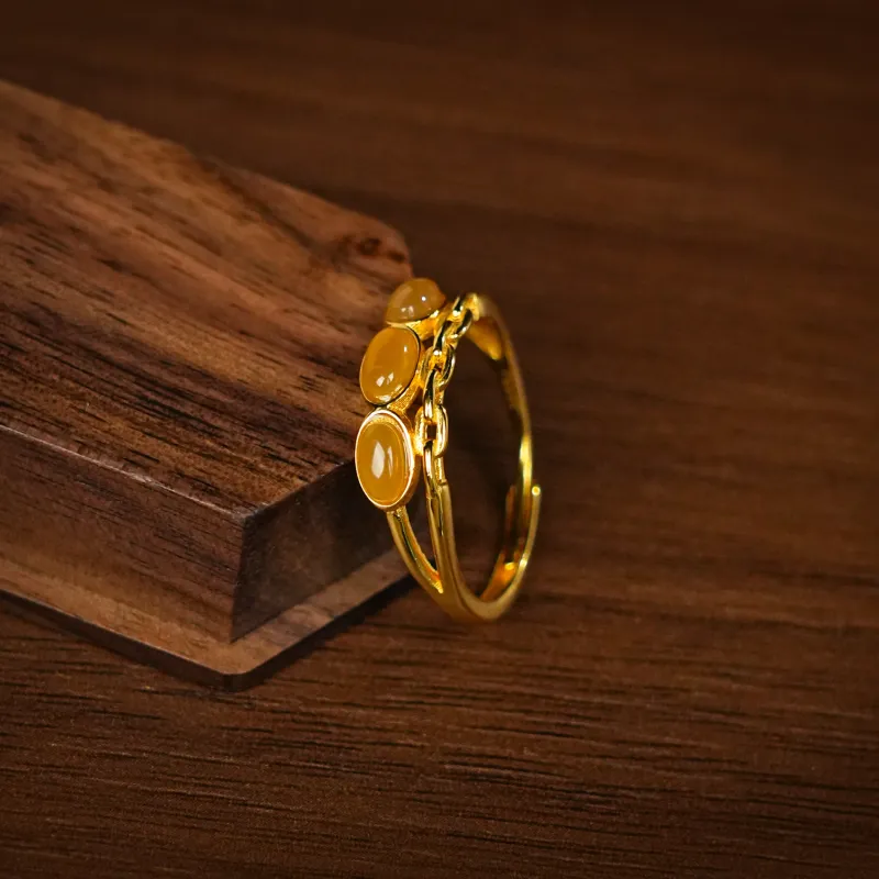 CUIYOUSHIJIA Hetian Jade Rings Sugar Jade Women's-1