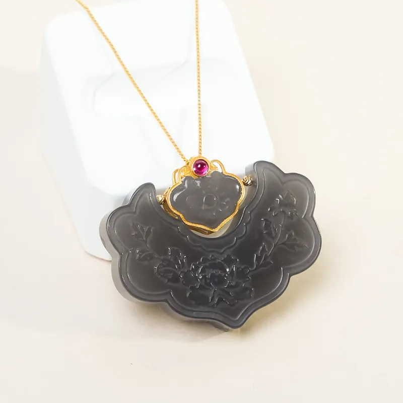 CUIYOUSHIJIA Hetian Jade Pendants Smoky Purple Women's-2