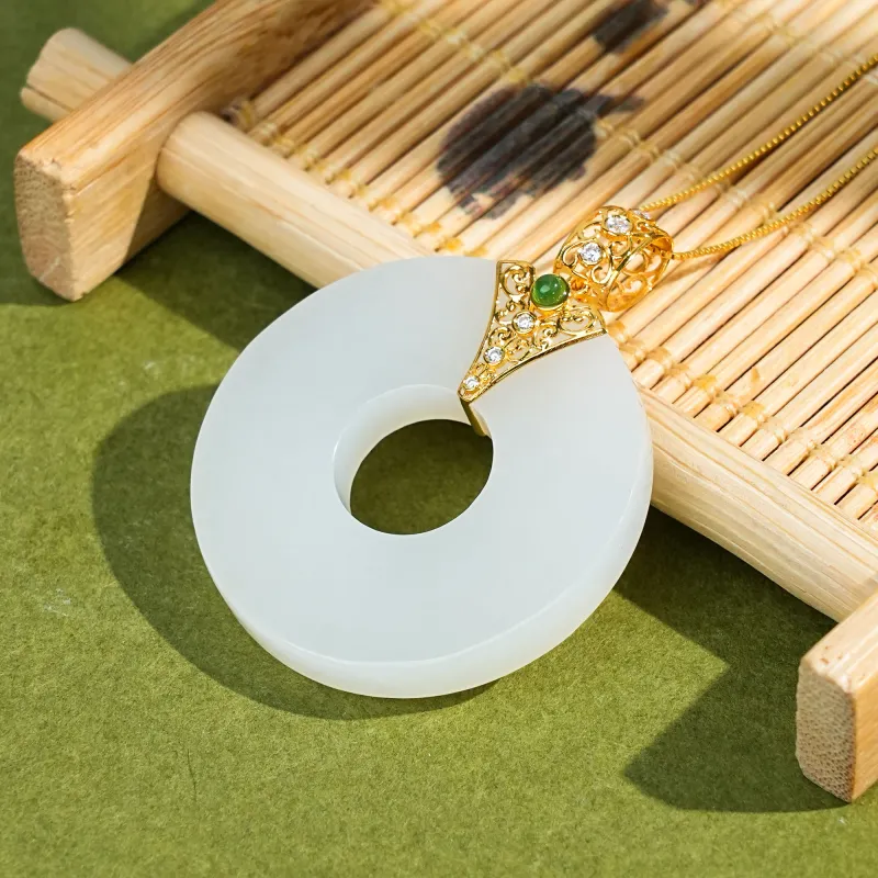 CUIYOUSHIJIA Hetian Jade Pendants White Jade Unisex-2