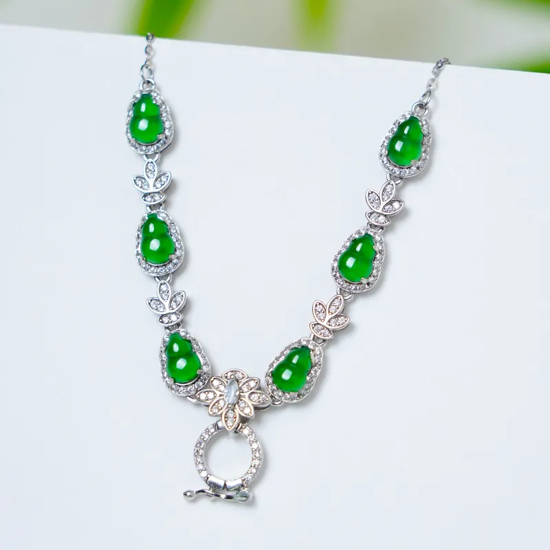 CUIYOUSHIJIA Ice Type Jadeite Necklace[with Certificate] Women's-4
