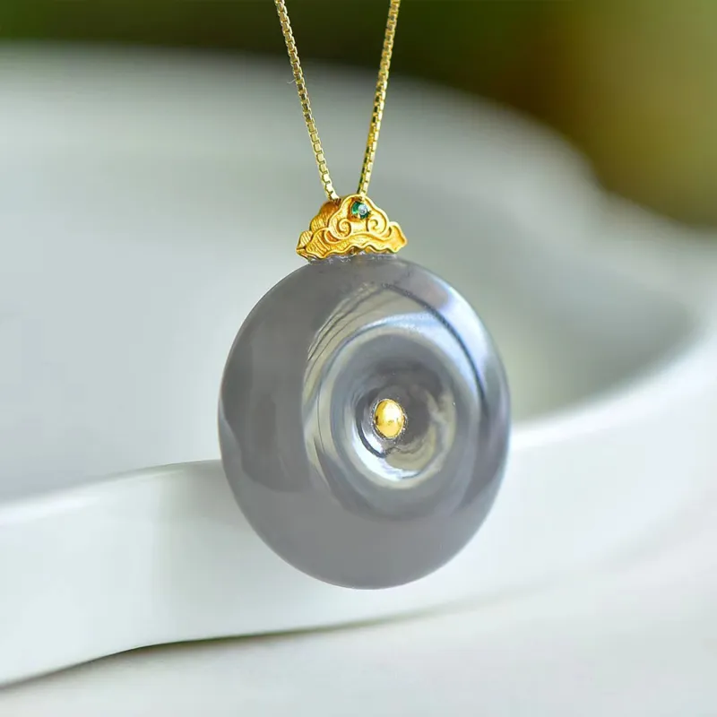 CUIYOUSHIJIA Hetian Jade Pendants Smoky Purple Women's-1