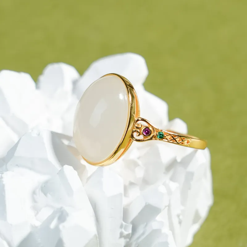 CUIYOUSHIJIA Rings White Jade Women's-2