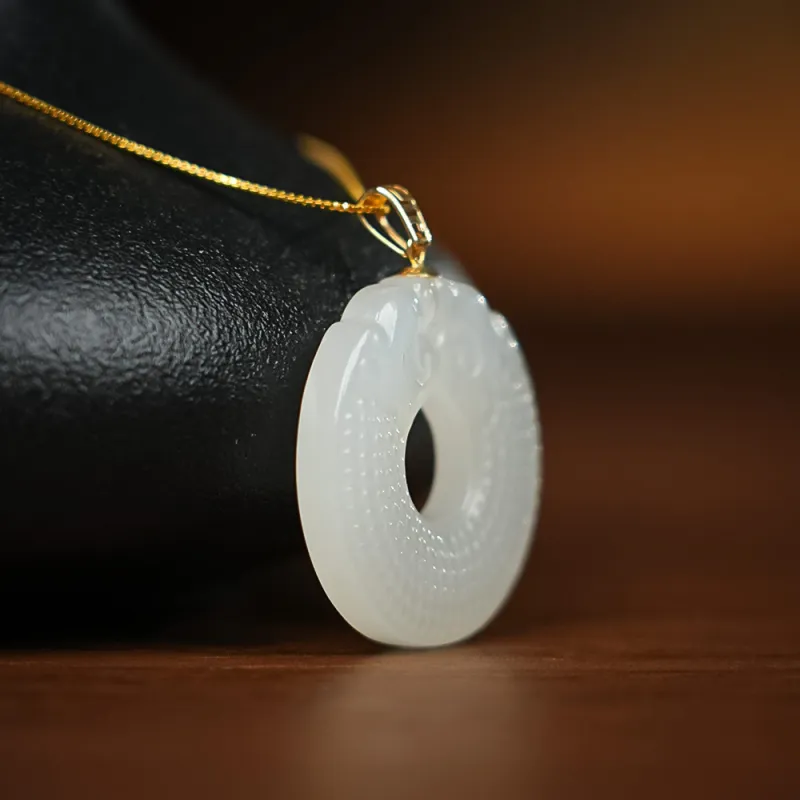 CUIYOUSHIJIA Hetian Jade Pendants White Jade Unisex-4