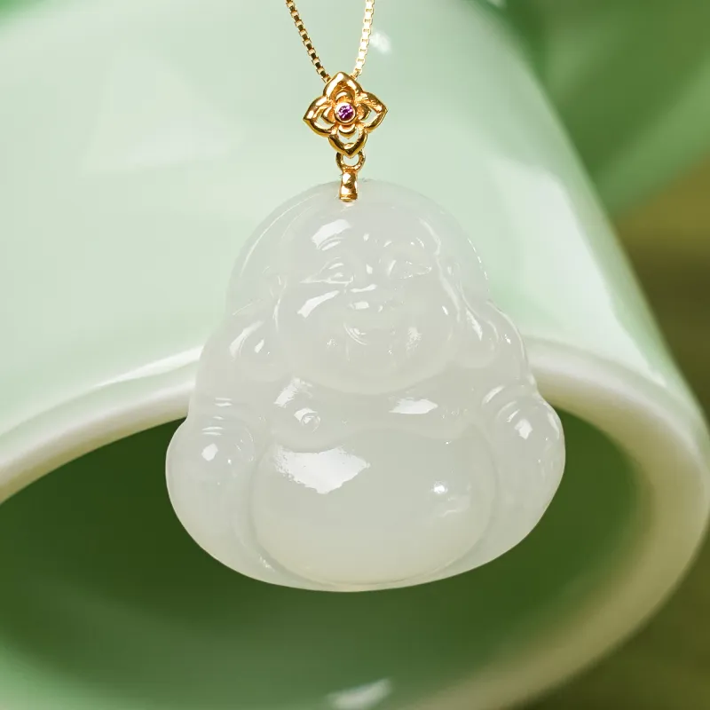 CUIYOUSHIJIA Hetian Jade Pendants White Jade Unisex-2