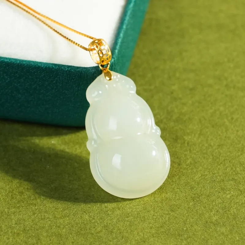 CUIYOUSHIJIA Hetian Jade Pendants Pale Greenish White Jade Women's-4