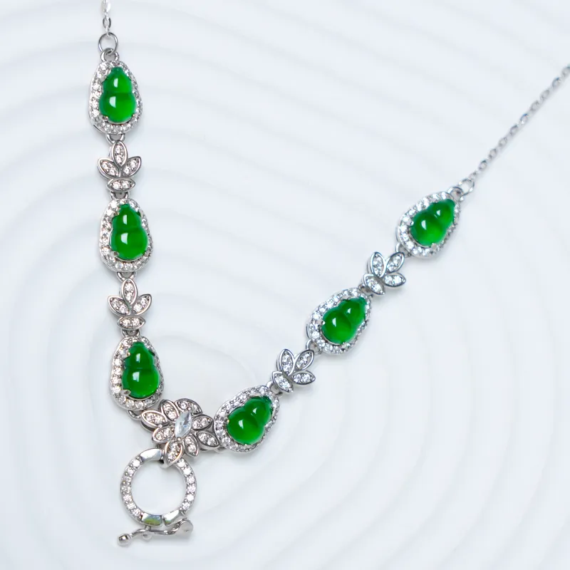 CUIYOUSHIJIA Ice Type Jadeite Necklace[with Certificate] Women's-2