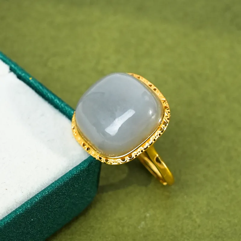 CUIYOUSHIJIA Hetian Jade Rings Smoky Purple Women's-3