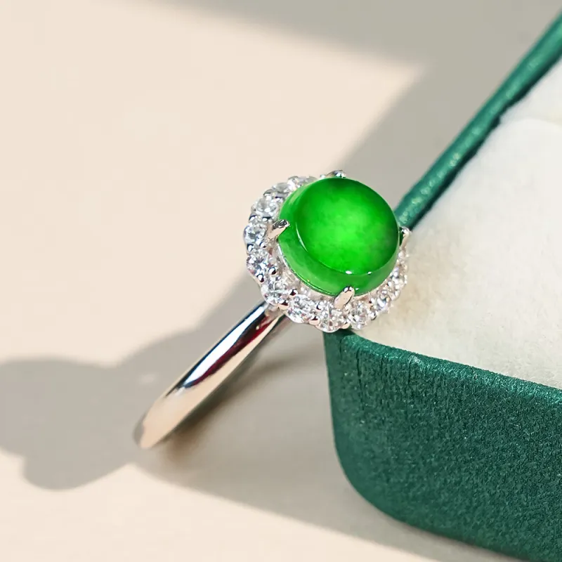 CUIYOUSHIJIA Ice Type Jadeite Rings Women's-5
