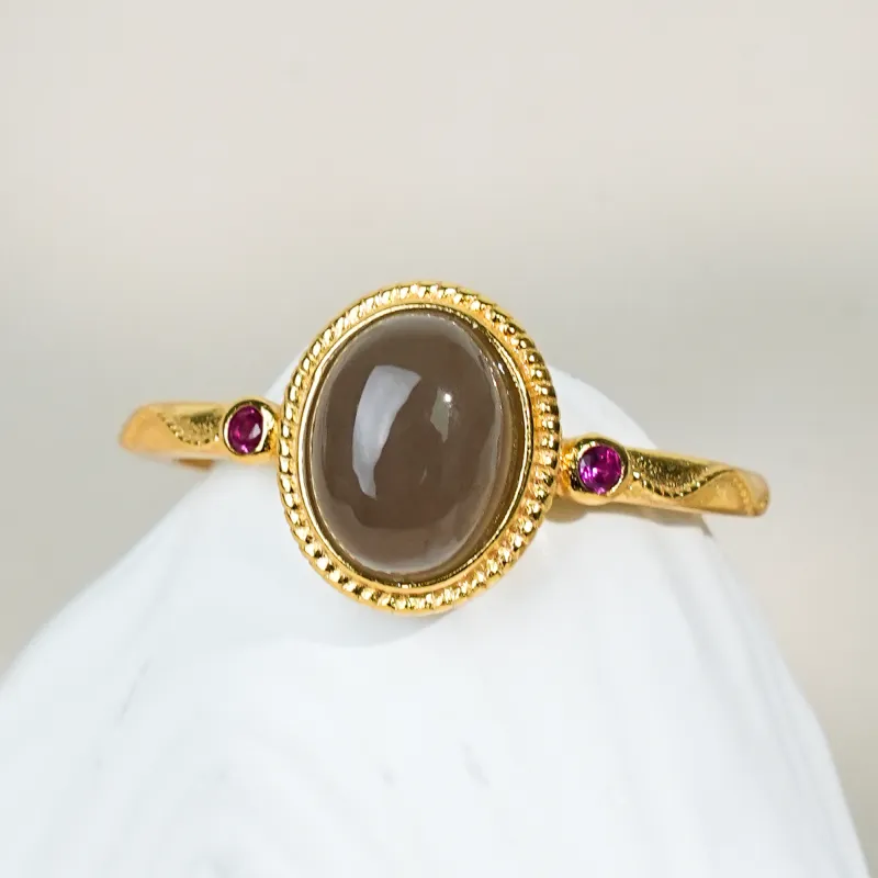 CUIYOUSHIJIA Hetian Jade Rings Smoky Purple Women's-5
