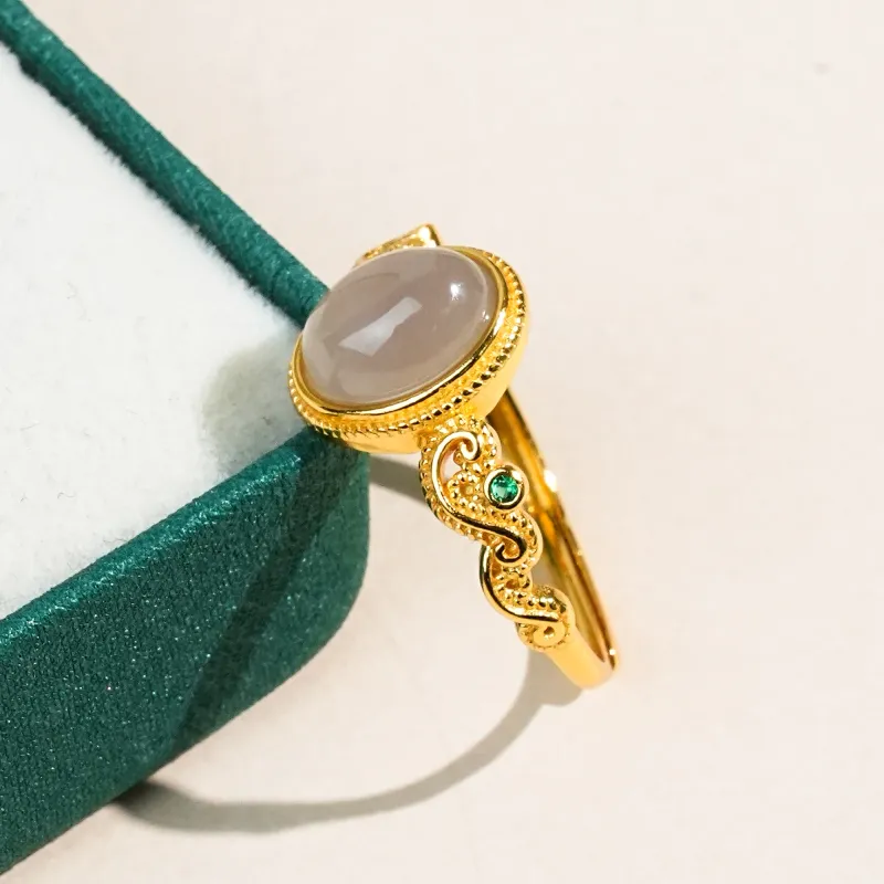 CUIYOUSHIJIA Hetian Jade Rings Smoky Purple Women's-2