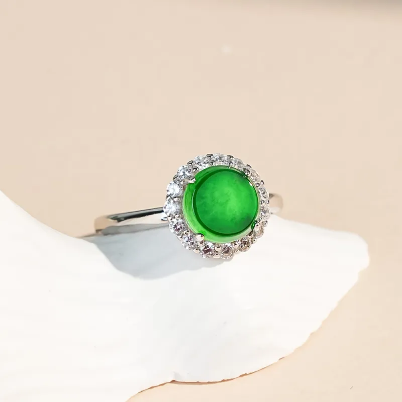 CUIYOUSHIJIA Ice Type Jadeite Rings Women's-3