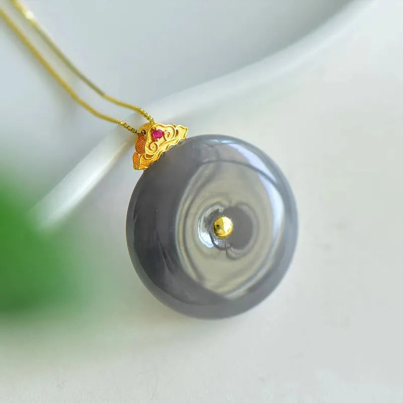 CUIYOUSHIJIA Hetian Jade Pendants Smoky Purple Women's-3
