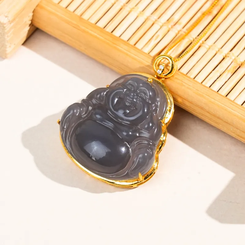 CUIYOUSHIJIA Hetian Jade Pendants Smoky Purple Unisex-2