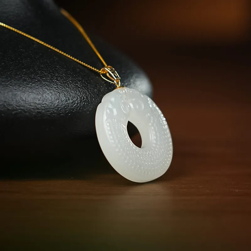 CUIYOUSHIJIA Hetian Jade Pendants White Jade Unisex-3