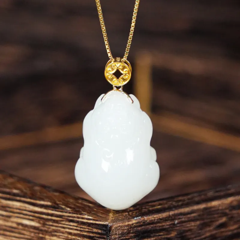 CUIYOUSHIJIA Hetian Jade Pendants White Jade Women's-2