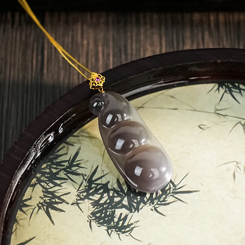 CUIYOUSHIJIA Hetian Jade Pendants Smoky Purple Unisex-1