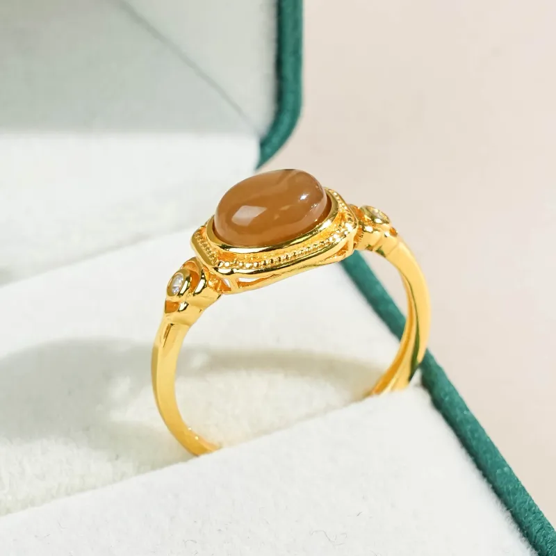 CUIYOUSHIJIA Hetian Jade Rings Sugar Jade Women's-3