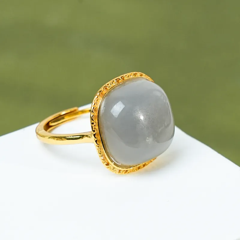 CUIYOUSHIJIA Hetian Jade Rings Smoky Purple Women's-2