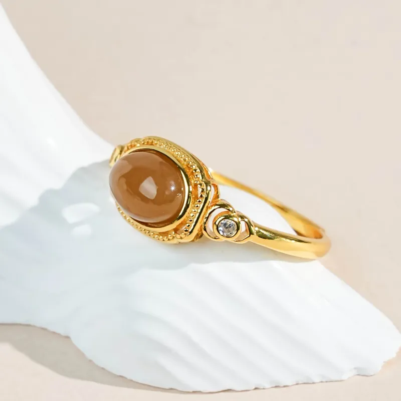 CUIYOUSHIJIA Hetian Jade Rings Sugar Jade Women's-4