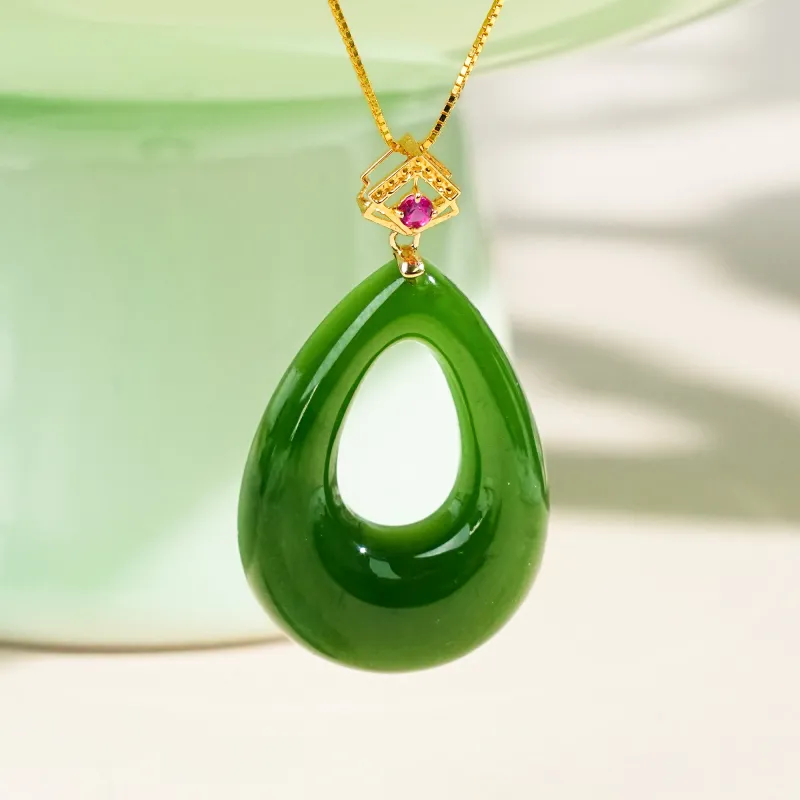 CUIYOUSHIJIA Hetian Jade Pendants Jasper Women's-2