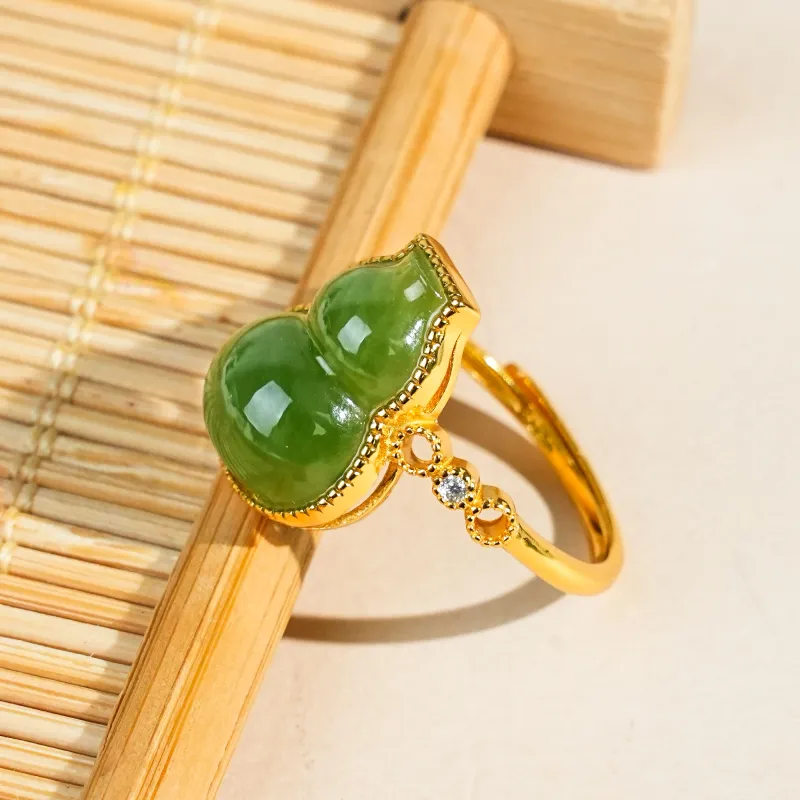 CUIYOUSHIJIA Hetian Jade Rings Jasper Women's-3