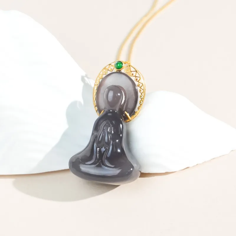 CUIYOUSHIJIA Hetian Jade Pendants Smoky Purple Unisex-6