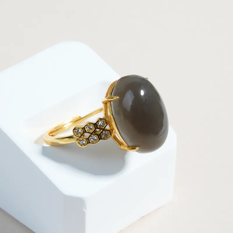 CUIYOUSHIJIA Hetian Jade Rings Smoky Purple Women's-1