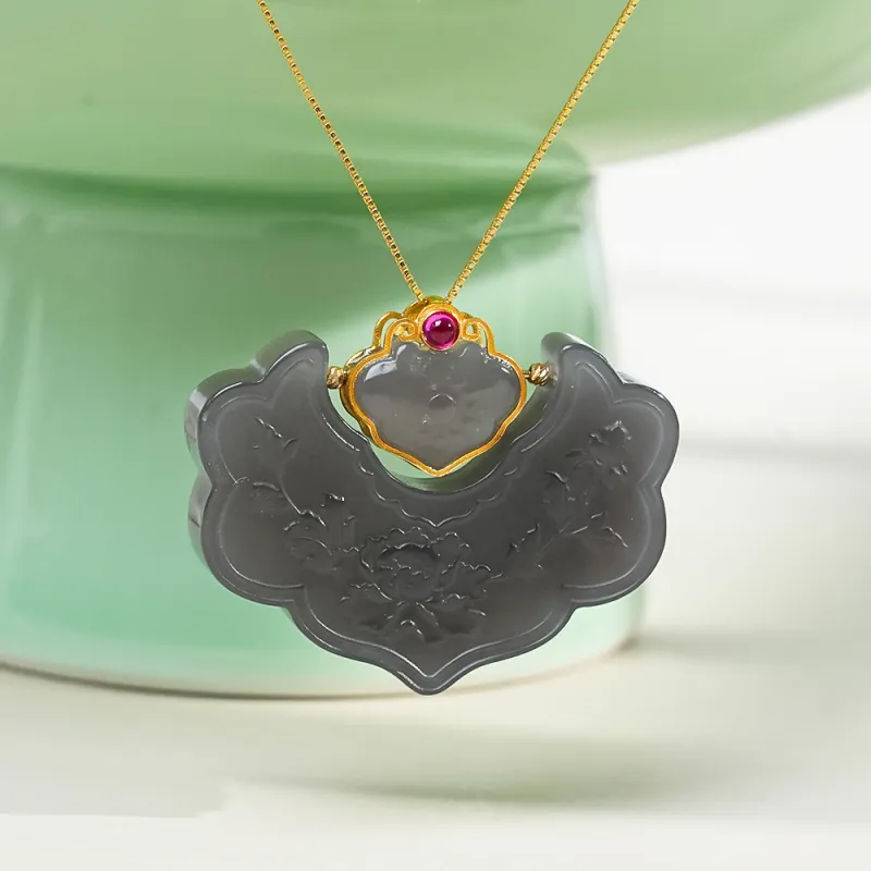 CUIYOUSHIJIA Hetian Jade Pendants Smoky Purple Women's-4